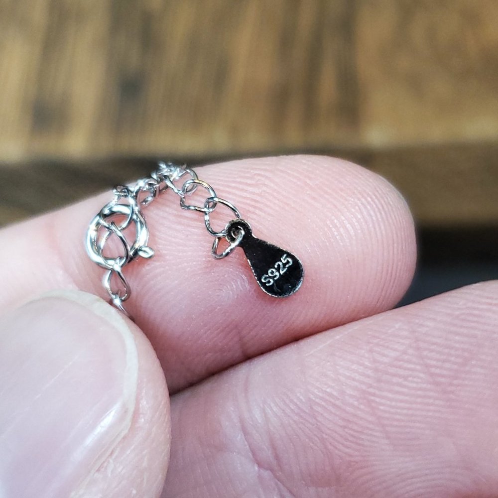 18 Inch 925 Sterling Silver Knot Cubic Zirconia Pendant Necklace - Picture 6 of 8